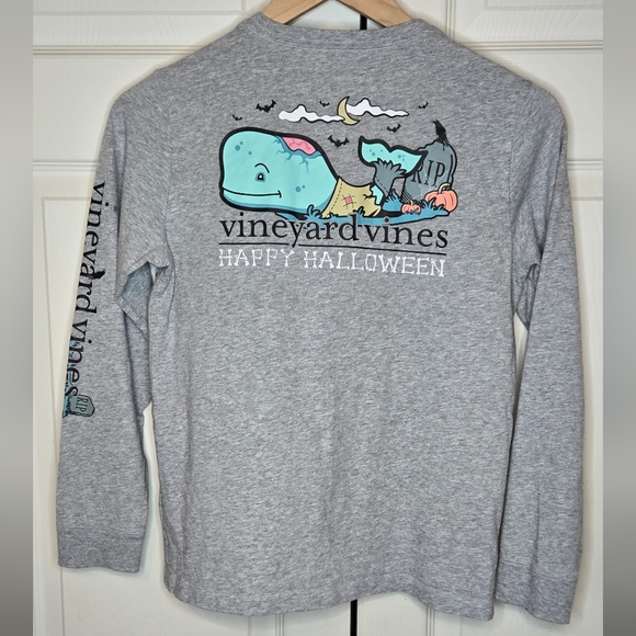 Vineyard Vines Other - Kids Vineyard Vines Halloween Long Sleeve Tee – Gray, Size M (12–14), Like New